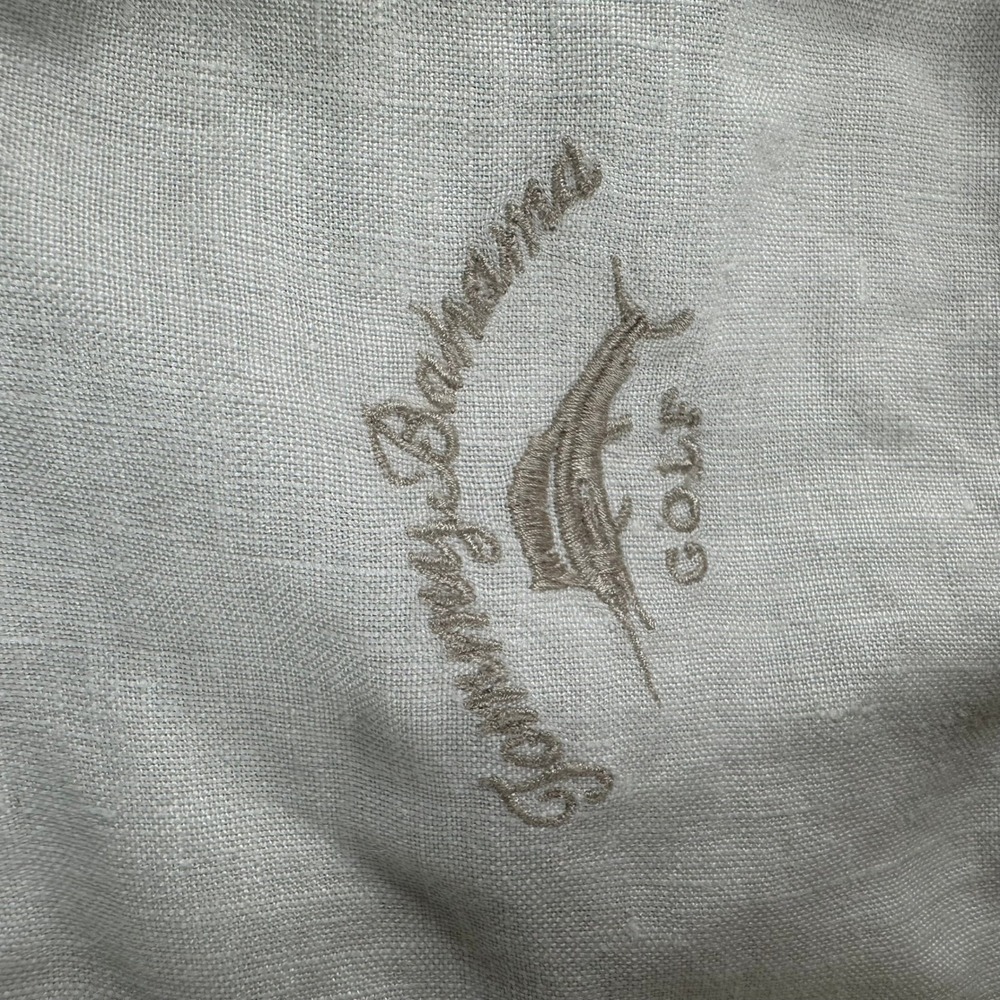 Tommy Bahama Golf Shirt Mens XL White Linen Pineapple Embroidered Coastal Resort - Picture 4 of 8